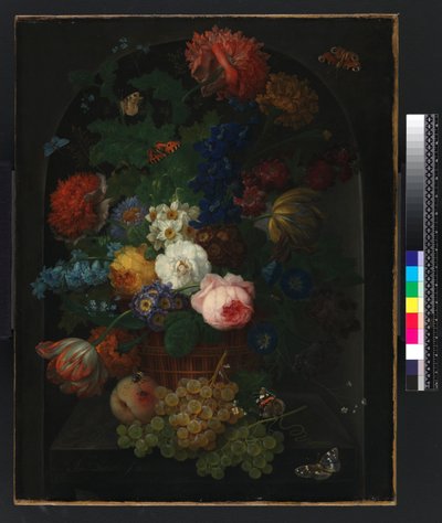 フルーツ入りの花かご 作： Johann Baptist Drechsler