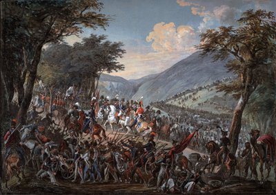 1815年7月、ヴォージュ山脈を通過する皇帝アレクサンダー1世（1777-1825）一行 - Hoechle, Johann Baptist (1754-1832) - 1825 - 紙に水彩画 - 70,9x99,7 - 個人蔵 作： Johann Baptist Hoechle
