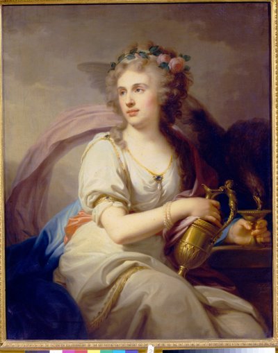 ヘーベのエカテリーナ フョードロヴナ ドルゴルコワ王女 (ドルゴルコワ) (1769-1849) の肖像画。 Johann Baptist von Lampi the groin (1751-1830) による絵画、キャンバスに油彩。 オーストリアの芸術 作： Johann Baptist I Lampi