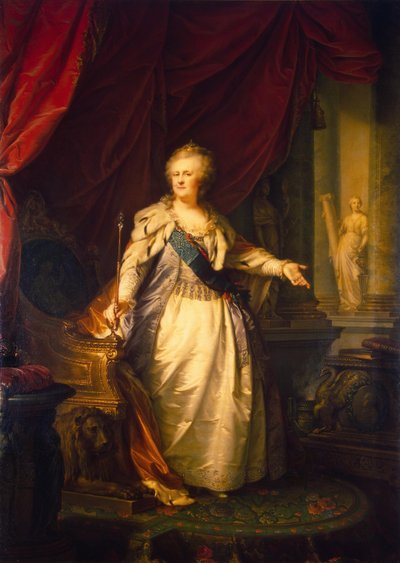女帝エカテリーナ2世の肖像。 作： Johann Baptist von Lampi the Elder