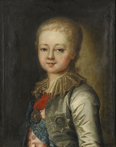 子供の頃の大公アレクサンドルパブロビッチアレクサンドル1世の肖像 作： Johann Baptist von Lampi the Elder
