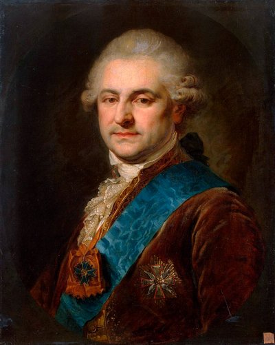 スタニスワフ 2 世アウグスト ポニアトフスキの肖像、18 世紀後半。 作： Johann Baptist von Lampi the Elder