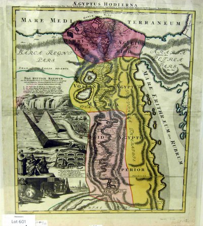 Aegyptus Hodierna、エジプトの地図、1720年頃。 作： Johann Baptista Homann