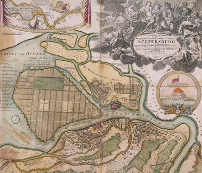 サンクトペテルブルクマスタープランの地図1718〜1719 作： Johann Baptista Homann