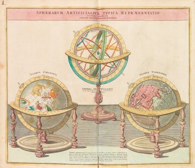全世界の大地図からの地球、1725年。 作： Johann Baptista Homann