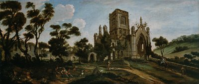 カークストール修道院の南の眺め、1738年頃 作： Johann Baptiste Bouttats