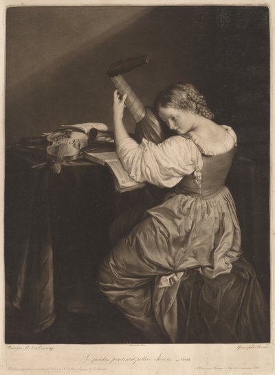 (リュート奏者) 作： Johann Bernard after Orazio Gentileschi