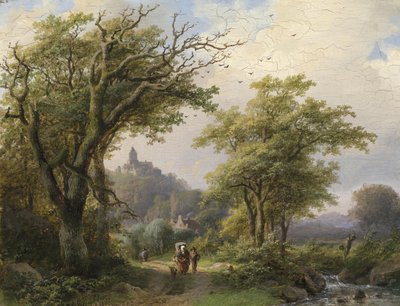 ストリームでハイカー 作： Johann Bernhard Klombeck