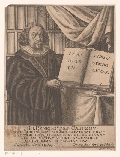 ヨハン・ベネディクト・カルプゾフの肖像 作： Johann Caspar Hoeckner
