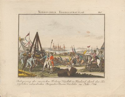 1788年、フィンランドのロシアの要塞Nyslottの包囲。 作： Johann Caspar Weinrauch
