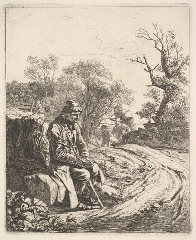 道端に座る老人（1818年 作： Johann Christian Erhard