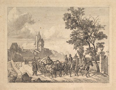 手荷物運搬車を護衛するコサック（1816年 作： Johann Christian Erhard
