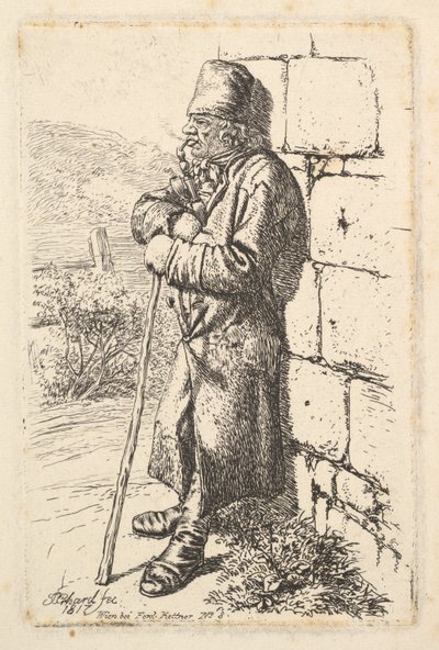 タバコを吸う人、1817年。 作： Johann Christian Erhard