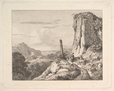 6頭のヤギを連れた若い女性、1815年。 作： Johann Christian Erhard