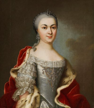 ヘッセダルムシュタットのマリアルイーズ王女の肖像、1760年頃。 作： Johann Christian Fiedler