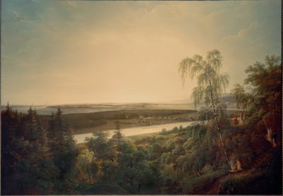 ドレスデンを望むエルベ川の風景 作： Johann Christian Klengel