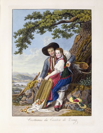 ツーク州の衣装、1819年 作： Johann Christian Reinhardt