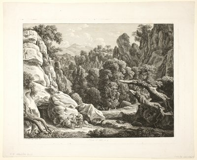 キリストの誘惑のある風景 作： Johann Christian Reinhart