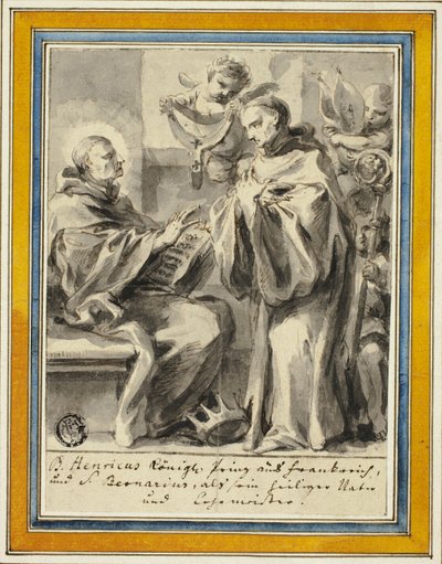フランスのアンリ王とクレールヴォーの聖ベルナール 作： Johann Christoph Lischka
