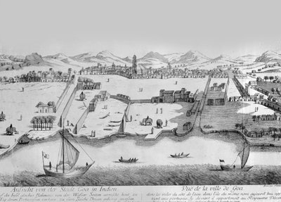 ゴアの街、1780年頃（エングレービング 作： Johann Christoph Nabholz
