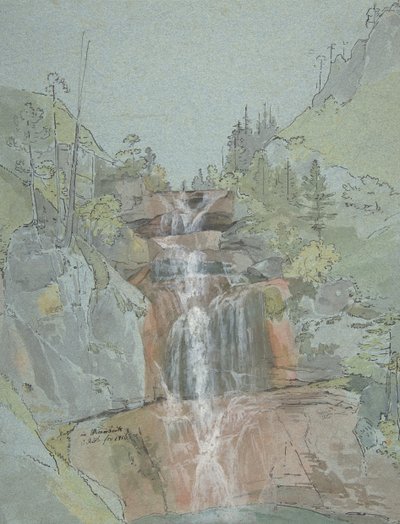 滝のある風景、1816年。 作： Johann Christoph Rist