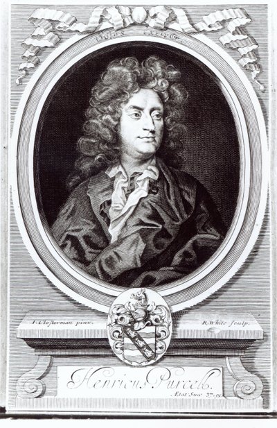 ヘンリーパーセルの肖像画（1659-95）、R。ホワイト、1695によって刻まれた英語の作曲家 作： Johann Closterman