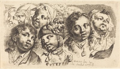 9 つの子供の頭 作： Johann Eleazar Schenau