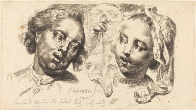 男といちゃつく若い女性 作： Johann Eleazar Schenau