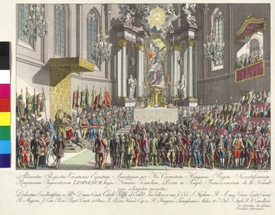 1790年11月15日、ブラチスラヴァにおけるレオポルド2世のハンガリー王への戴冠式（銅版画） 作： Johann Ernst Mansfeld