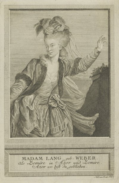 Aloisia Lange、néeWeber 1760-1839、Zemire、1784。 作： Johann Esaias Nilson