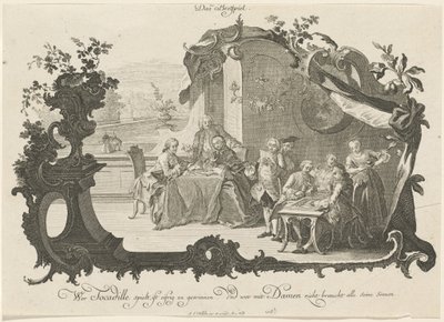 Das Brettspiel (ボードゲームをする紳士淑女) 作： Johann Esaias Nilson