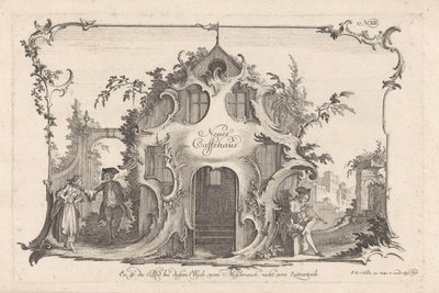 論争のカップルとコーヒー ハウス Neues Caffehaus (オブジェクトのタイトル) 社会活動（シリーズタイトル） 作： Johann Esaias Nilson