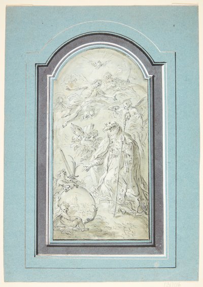 デンマーク：ひざまずく司教が聖人に昇格 作： Johann Evangelist Holzer
