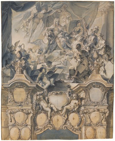 アーツ アンド パワーズはカール 6 世皇帝に敬意を表します 作： Johann Evangelist Holzer