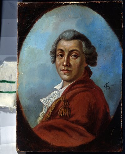 詩人アレクサンドル・スマロコフの肖像 (1717-1777) (詩人アレクサンドル・スマロコフの肖像)。 Johann Friedrich August Tischbein (1750-1812) による絵画。 ユイル・シュル・トワル 作： Johann Friedrich August Tischbein