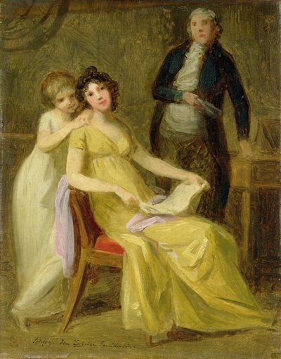 Loehr Banking Familyのグループポートレートのスケッチ、c.1801-02 作： Johann Friedrich August Tischbein