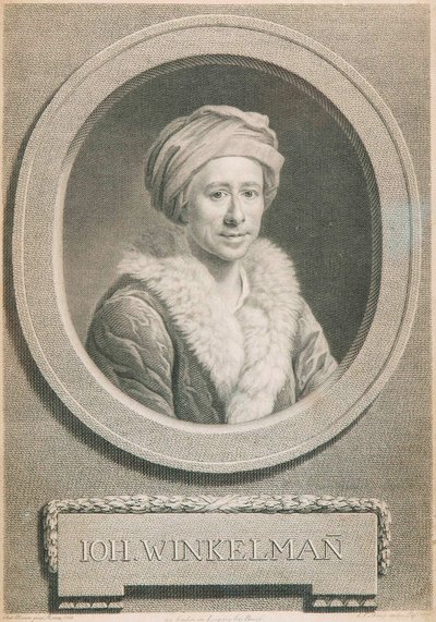 美術史家・考古学者のJohann Joachim Winckelmann 1717-1768の肖像（1776年）。 作： Johann Friedrich Bause