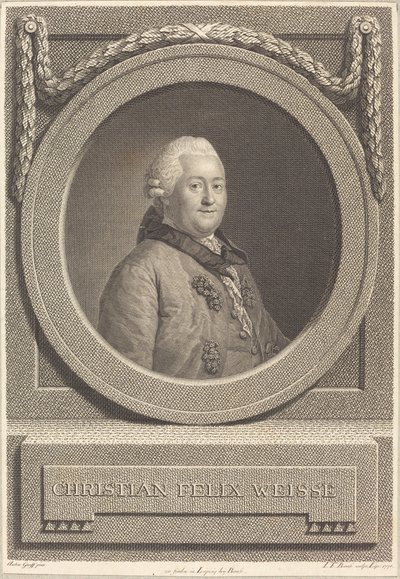 クリスティアン・ヴァイセ 作： Johann Friedrich Bause after Anton Graff