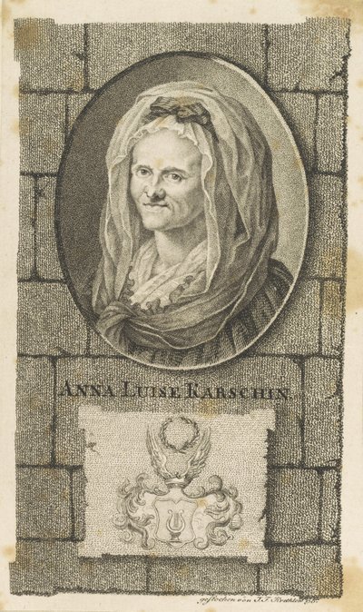 アンナルイザカルシュの肖像1722-1791、1796。 作： Johann Friedrich Krethlow