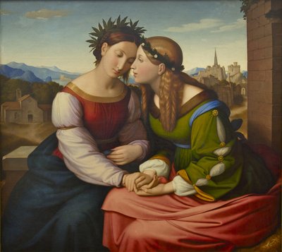 イタリアとゲルマニアスラミスとメアリー、1828年 作： Johann Friedrich Overbeck