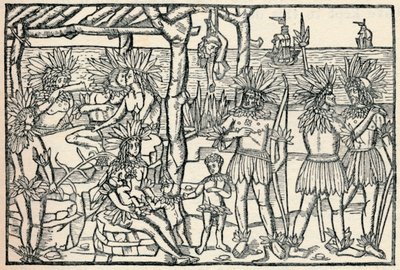 新世界の人々の最初の代表、1505年、1912年 作： Johann Froschauer