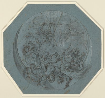異端者とサタンを倒す聖ミカエル 作： Johann Georg Bergmuller