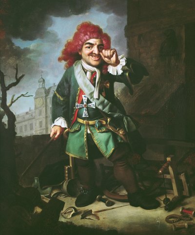 ハイデルベルクの法廷での愚か者、クレメンス・ペルケオの肖像 作： Johann Georg Dathan