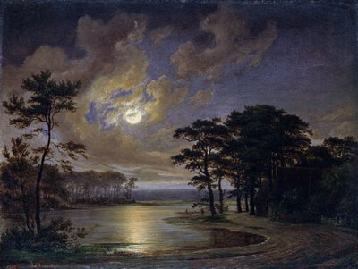 ホルスタイン海-月光、1847 作： Johann Georg Haeselich