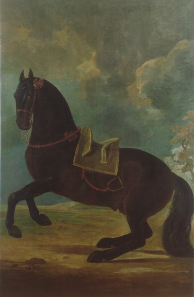 スペインのサドルを備えたベイスタリオン 作： Johann Georg Hamilton