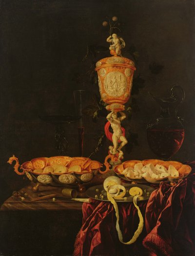 ゴブレットのある静物、1676年 作： Johann Georg Hinz