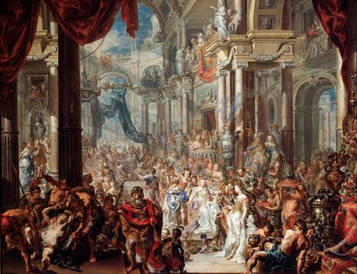 結婚饗宴のたとえ」、1737年。 作： Johann Georg Platzer