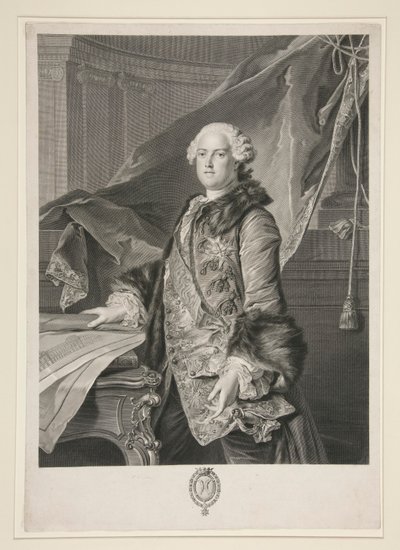 マリニー侯爵アベル・フランソワ・ポアソン・ド・ヴァンディエールの肖像 (1727-1781) 作： Johann Georg Wille