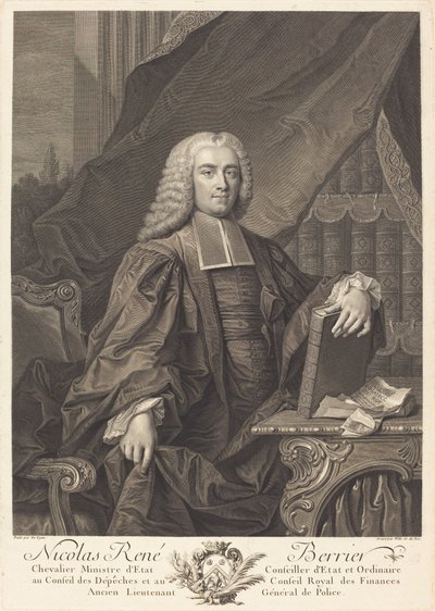ニコラ・ルネ・ベリエ 作： Johann Georg Wille after Jean François Delyen
