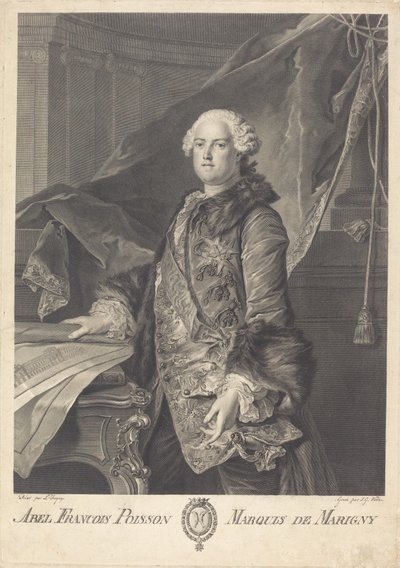 マリニー侯爵アベル・フランソワ・ポアソン 作： Johann Georg Wille after Louis Tocqué